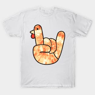 Rock Sign Turkey Hand Tie Dye Thanksgiving Autumn Men Women T-Shirt